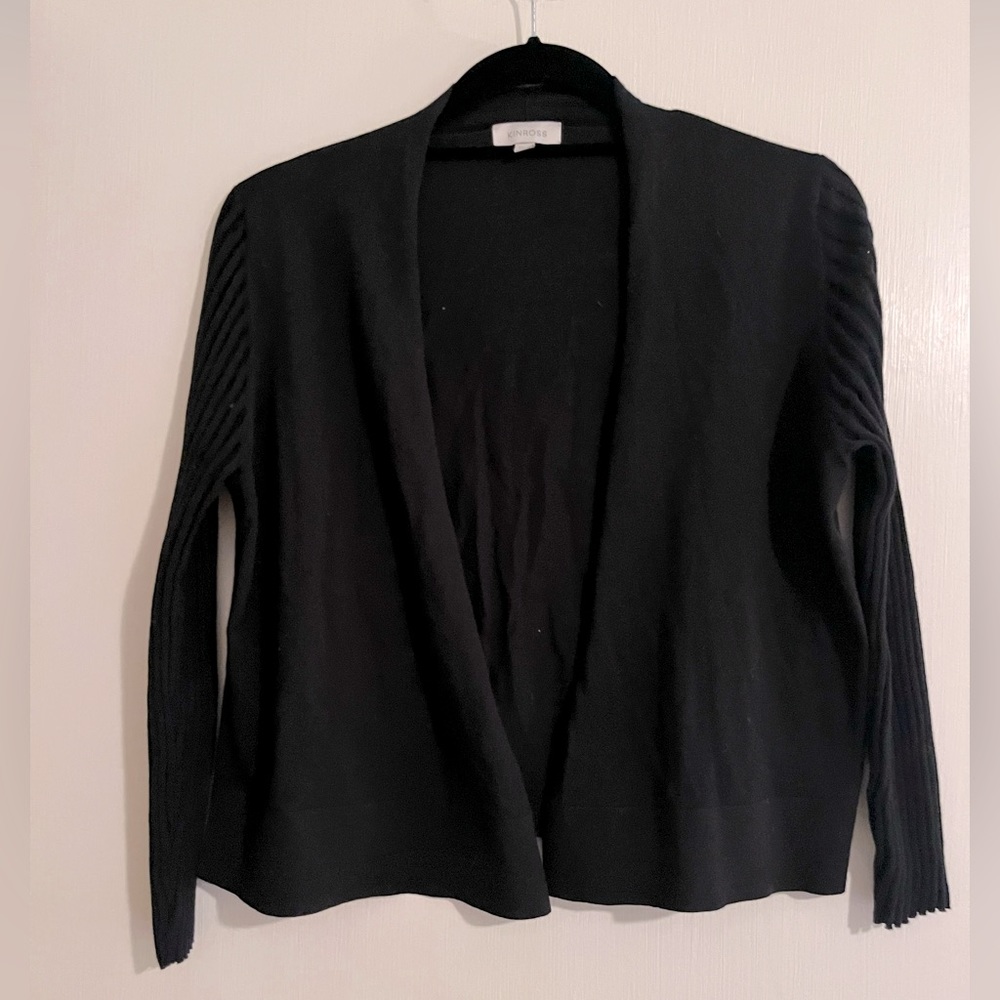 Kinross Black Cotton Cardigan -Size S
